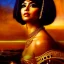 Placeholder: Drawing of beautiful face,busty 'cleopatra',sweet stare,throne,hieroglyphics,balanciaga fashion clothe painting by gaston bussiere, greg rutkowski, yoji shinkawa, yoshitaka amano, tsutomu nihei, donato giancola, tim hildebrandt, oil on canvas, cinematic composition, extreme detail,fit full head inside picture,16k