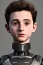 Placeholder: Timothee chalamet toddler, robocop, full body, jump, bokeh, hyper realistic