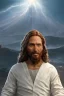 Placeholder: Jesus, on the background of a nuclear explosion, photorealistic illustration, 8k