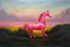 Placeholder: Big pink plastic toy horse.19th painting