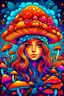 Placeholder: A beautiful fairy girl portrait, mushrooms colorful psychedelic colors