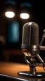 Placeholder: Close-up image of microphone in podcast studio.