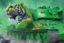 Placeholder: masterpiece, high detail, best quality, Tiger Tank, green paint, comic style