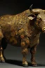 Placeholder: A brownish bronze lava elemental bull painted by Gustav Klimt