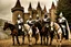 Placeholder: mounted knights in front of the wizard castle