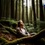 Placeholder: woman relaxing in the forest