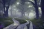 Placeholder:  winding stone path lit