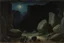 Placeholder: Night, rocks, valley, mountains, friedrich eckenfelder impressionism paintings