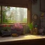 Placeholder: teacher waiting in the classroom window,flower, nature, unreal engine 5, studio lighting --ar 2:1