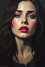 Placeholder: Beautiful Impressionist painting of a dark dramatic female character, Fusion between Jeremy Mann and Marta Dahlig and Daniel F Gerhartz, Annie Leibovitz, Long shot –v 4