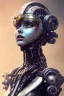 Placeholder: a beautiful full frame portrait digital painting of futuristic gaspunk robot, wide angle view, close-up, macro lens, centered camera, titanium accents, intricate details, small minutiae, tiny features, particulars, colorful, 8k, least ambient occlusion, volumetric lighting, volumetric clouds