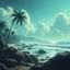 Placeholder: tropical shore, sci-fi