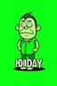 Placeholder: Style:Flat illustration Text: "Monday" T-shirt design graphic, vector, contour, green background)