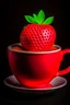 Placeholder: A strawberry in a cup of cocoa.