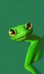 Placeholder: a green gecko with big cute eyes portrait minimalist