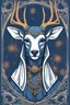 Placeholder: Portrait of a deer sith with four ears, wearing blue and white robes and a hood