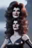 Placeholder: younger Rene Russo as evil queen in leather, cleavage, angry, stern look, unreal 5, octane render,cinema4d, dynamic lighting, dramatic lighting, 4k, redshift render, highly detailed, hyper realistic