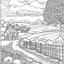 Placeholder: countryside scene coloring page