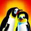 Placeholder: portrait of penguins picasso style