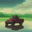 Placeholder: hyperrealistic shot, off-road truck, speeding, earth color palette, sharp focus, puddle reflection, tire water splash, refraction, rain and lightning on the horizon, shadowcast, detailed and intricate, cinematic composition, tilt shift photography