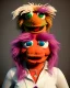 Placeholder: Portrait, hybrid character, waitress woman with monster muppet mask that covers her entire head, retro style, Sesame Street style, smooth, unreal engine 5, god lights, ray tracing, RTX, lumen lighting, ultra detail, volumetric lighting, 3d.