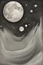 Placeholder: Abstract drawing of the moon and stars