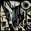 Placeholder: futuristic mix of constructivism and surrealism. Abstract art masterpiece by Ray Johnson and Colin McCahon and Phlegm, depicting the concept of nyctophobia (fear of the dark). The surreal illustration is a mind-bending, asymmetric composition burning features and dark silhouettes evoking a sense of fear and unease. The 2D futuristic artwork showcases a unique blend of precise geometric shapes and straight lines.