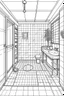 Placeholder: Outline art, simple House interior design, toilet, cartoon style, thick lines, low details, --ar 9:11