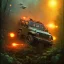 Placeholder: vietnam war. war report. jeep in jungle. poster. bokeh. lens flare. warm lights. high detailed. beksinski