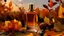 Placeholder: generate me an aesthetic complete image of Perfume Bottle with Autumn Harvest