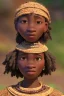 Placeholder: african head portrait, warrior costume, village, meditation, woods, galaxy sky, 8k quality