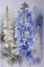 Placeholder: Watercolour of delphiniums in the style of willem henraets