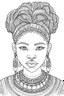 Placeholder: african girl face coloring page with beautiful hairstyle