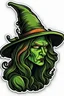 Placeholder: (Wicked Witch), (Comic Book), Halloween Sticker, High Quality, Detailed, No Background, 4k resolution, vibrant color