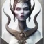 Placeholder: Portrait of old wiched " enchantress Morgan" with and mid-12th century elegant apparel.extremely detailed face,black clear Big eyes,perfectly centered image,intricate detail.korra character face style.and Kilian Eng art color. with black maleficent style horns