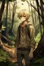 Placeholder: Dirty Blonde Anime Boy in the woods