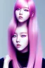 Placeholder: k-pop, photorealistic, pink hair, white clothes, hd