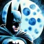 Placeholder: Batman on the moon, watercolor