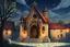 Placeholder: Medieval city chapel in anime style