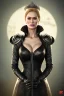 Placeholder: Cersei Lannister as evil queen in black leather coat, busty, cleavage, voluptuous, lena headay, angry, stern look. character design by cory loftis, fenghua zhong, ryohei hase, ismail inceoglu and ruan jia. unreal engine 5, artistic lighting, highly detailed, photorealistic, fantasy