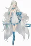 Placeholder: Moon queen long white hair, black robes, blue eyes