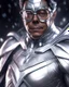 Placeholder: Gustavo Petro digital art in a silver Super Hero suit hyper-detailed depth of field 8k