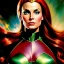 Placeholder: portrait oil on canvas, beautiful busty Jean Grey,green eyes, ,minimal armor,comic book cover, mystical colors,insanely detailed,realistic,intrincate detail, 16k resolution, masterpiece,Frank Frazetta,Alex Horley, Simon Bisley