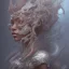 Placeholder: sango fantasy, fantasy magic, intricate, sharp focus, illustration, highly detailed, digital painting, concept art, matte, artgerm and paul lewin and kehinde wiley, masterpiece sexy lips Asian afro lips black African lady body mermaid Dragon head silver bright snow lady outer space mermaid pretty skull head