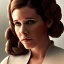 Placeholder: extremely detailed 8k hyperspace wallpaper,complete and photo realistic detailed head to waist stunning photo realistic portrait of carrie fisher as Princess Leia in star wars with photo realistic fine and simple hairstyle, brown eyes, professional majestic photo realistic painting by Ed Blinkey, Atey Ghailan, by Jeremy Mann, Greg Manchess, Antonio Moro, trending on ArtStation, Intricate, High Detail, Sharp focus, dramatic, by greg rutkowski, realism, beautiful and detailed lighting,