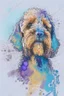 Placeholder: abstract watercolour of a cockapoo dog’s head