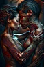 Placeholder: Multiple entanglements between a twisted thin piece of cloth as part of many twisted and spiraling branches disappearing into the distant mist, epic photo, 2 beautiful lovers are embracing, stunning tattoos that intwine with eachothers tattoos,sharp on highly detailed skin with wrinkles and high contrast, photorealistic, 4K, 3D, realism, hyperrealism, detail, good lighting, detailed texture, modern photography style, 3D, 4D, 4K