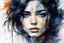 Placeholder: <lora:Texturized:1.0> Paint splatter painting in the style of Willem Haenraets, Geoffrey Catherine Jones, Waterhouse, Carne Griffiths, Minjay Lee, Ana Paula Hoppe, Frank Frazetta, beautiful watercolor of an extremely dynamic cinematic close-up portrait of a woman with black hair at midnight. Extreme detail, delicacy, complexity, sharp focus, global illumination, textured