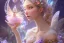 Placeholder: one very little beautiful fairy on a big crystal subtle flower in a galactic ambiance, transparent petals, delicate colors, in the foreground, full of details, smooth, bright sunshine，soft light atmosphere, light effect，vaporwave colorful, concept art, smooth, extremely sharp detail, finely tuned detail, ultra high definition, 8 k, unreal engine 5, ultra sharp focus