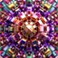 Placeholder: a mandelbulb 3d fractal made of metallic random color cubes a pertty artistc background